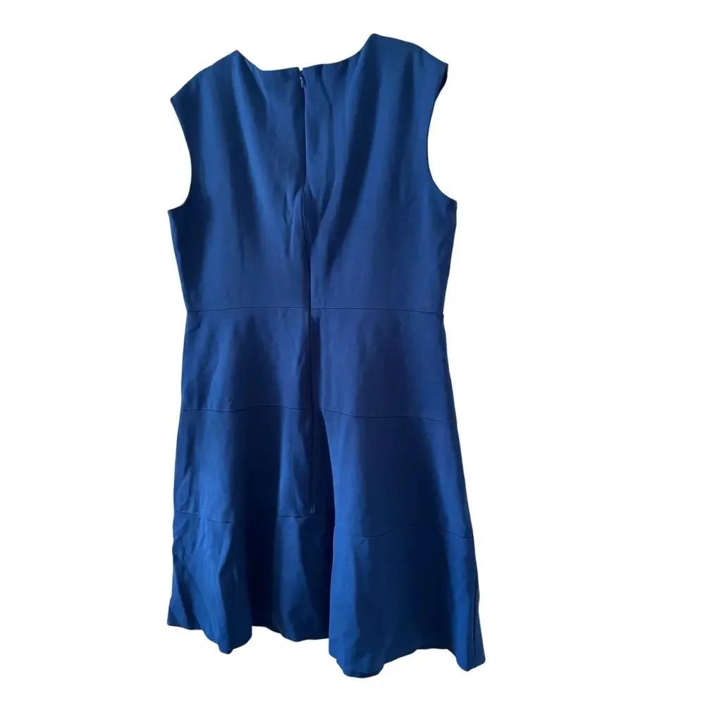 Anne Klein Blue Fit & Flare Sheath Dress Size 14 Sleeveless Career Office Midi - Picture 11 of 11